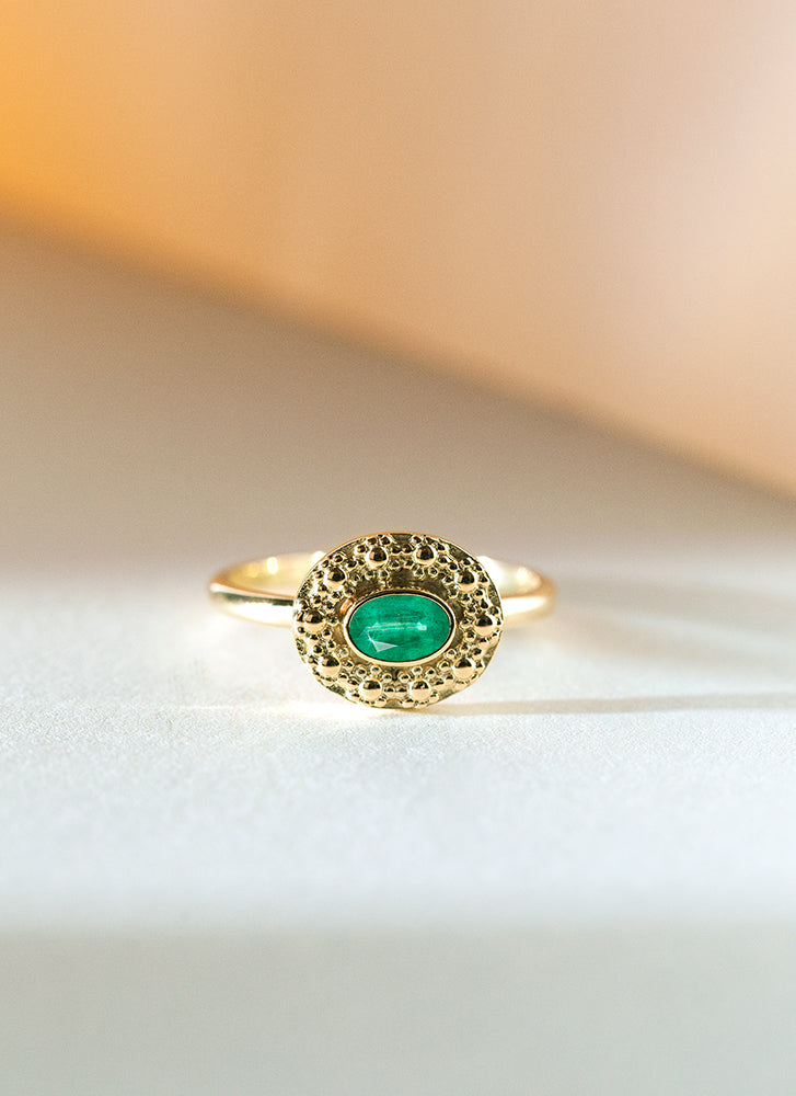 Cami emerald may birthstone ring 14k gold