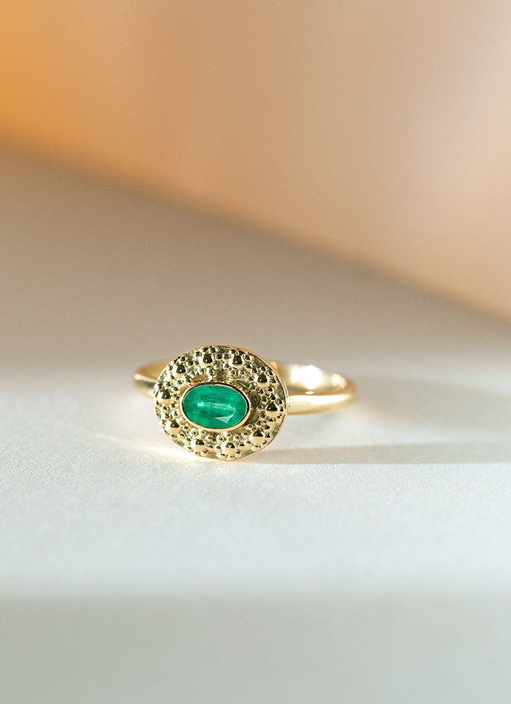 Cami emerald may birthstone ring 14k gold