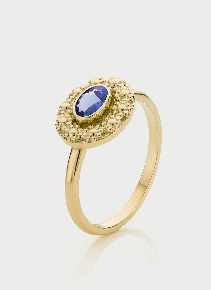 Caes granaat januari birthstone ring 14k goud