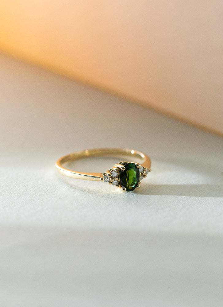 Dakota diamond emerald ring 14k gold