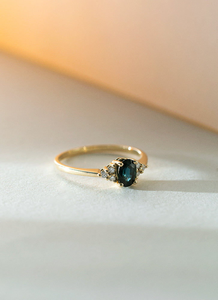 Dakota diamant smaragd ring 14k goud
