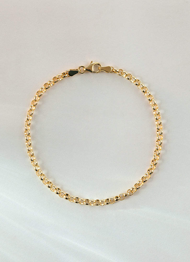 Jasseron 3.3mm bracelet 14k gold