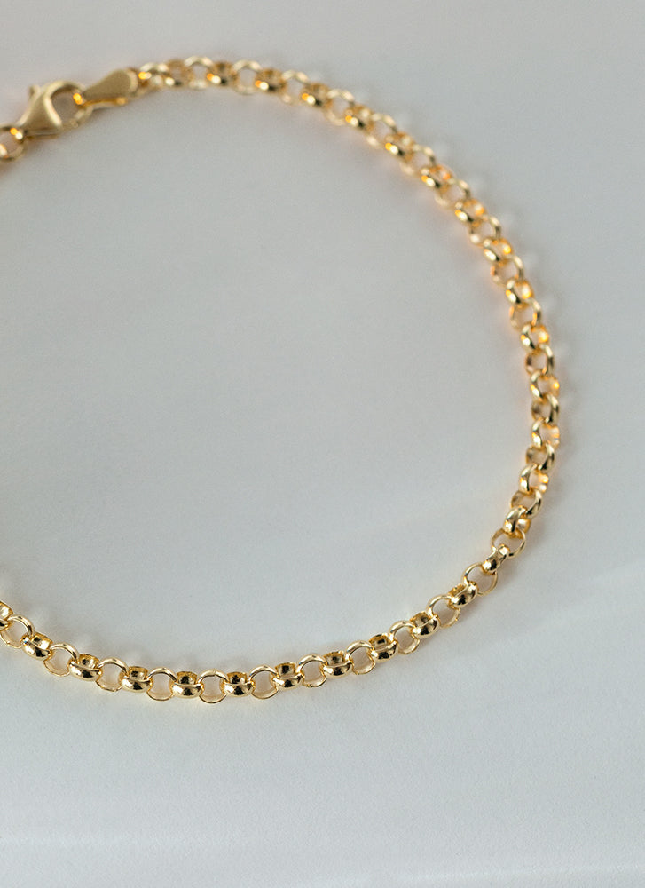 Jasseron 3.3mm bracelet 14k gold