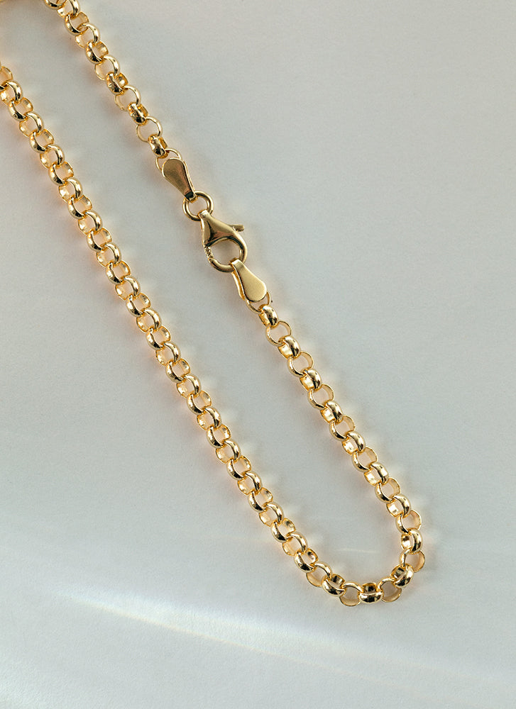 Jasseron 3.3mm bracelet 14k gold