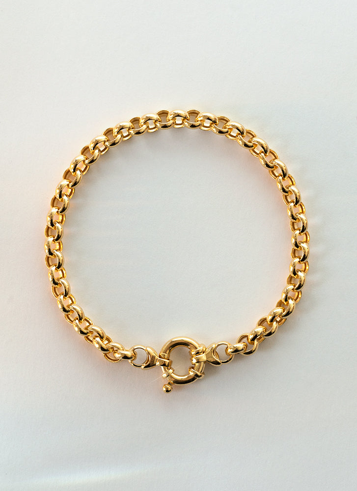Jasseron 5.5mm bracelet with lock 14k gold