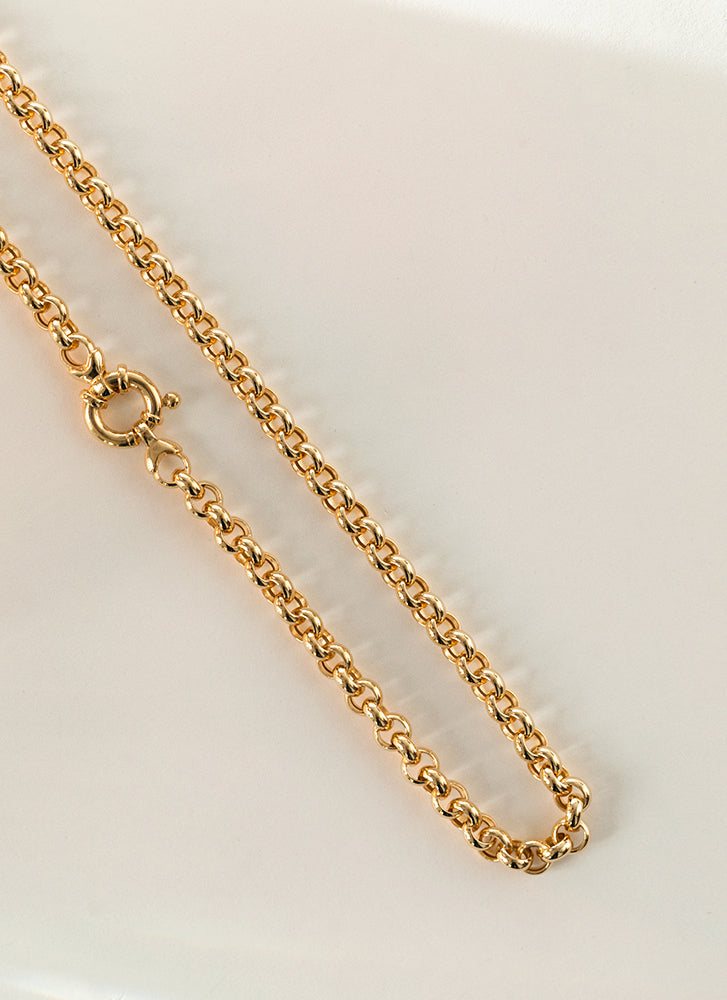 Jasseron 5.5 necklace with lock 14k gold
