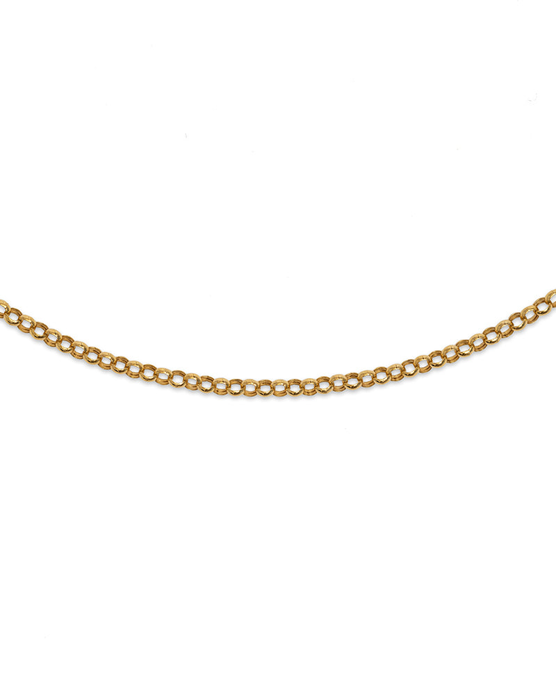 Jasseron 3mm necklace 14k gold