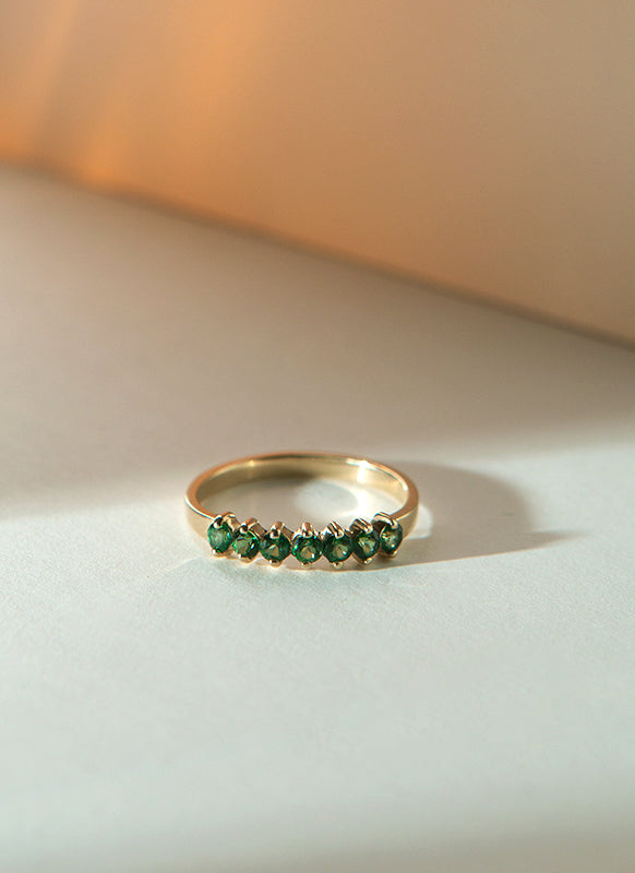 Jumi chrome diopside ring 14k gold