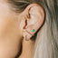 Clarice emerald earstuds 14k gold