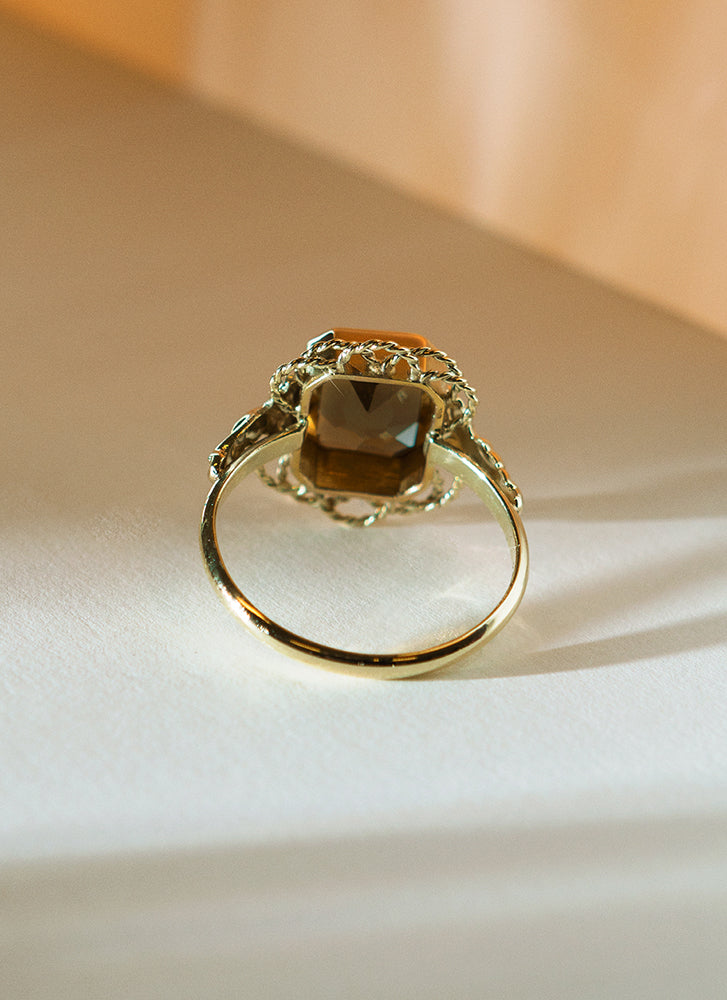 Leonis smoky quartz ring 14k gold