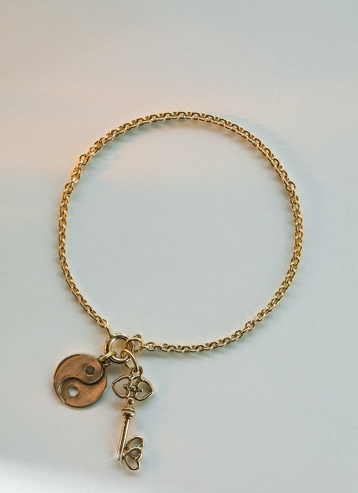 Polly birthstone charm 14k gold