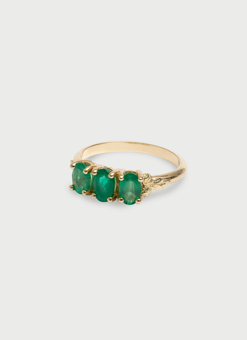 Max emerald ring 14k gold