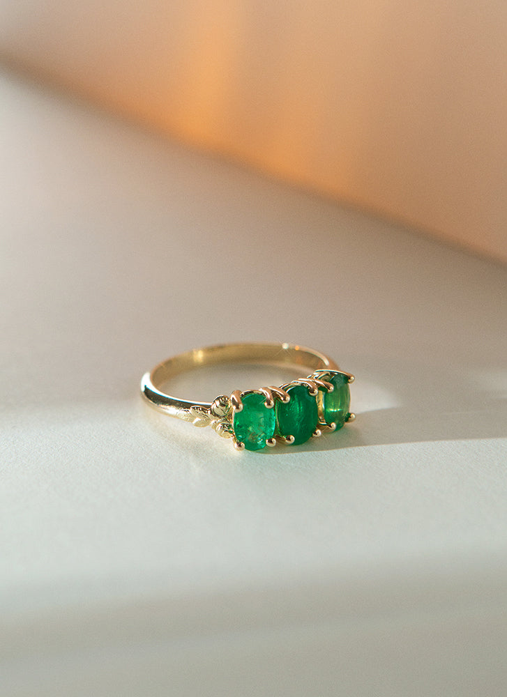 Max smaragd ring 14k goud