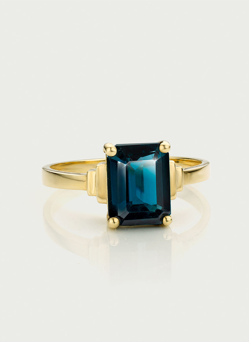 Rue topaz london blue ring 14k gold