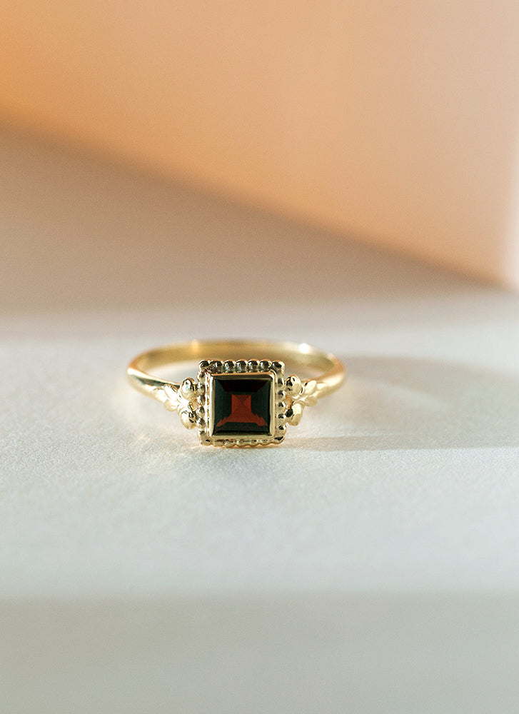 Senda granaat ring 14k goud