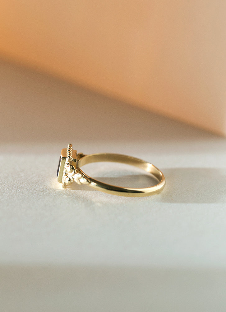 Senda granaat ring 14k goud
