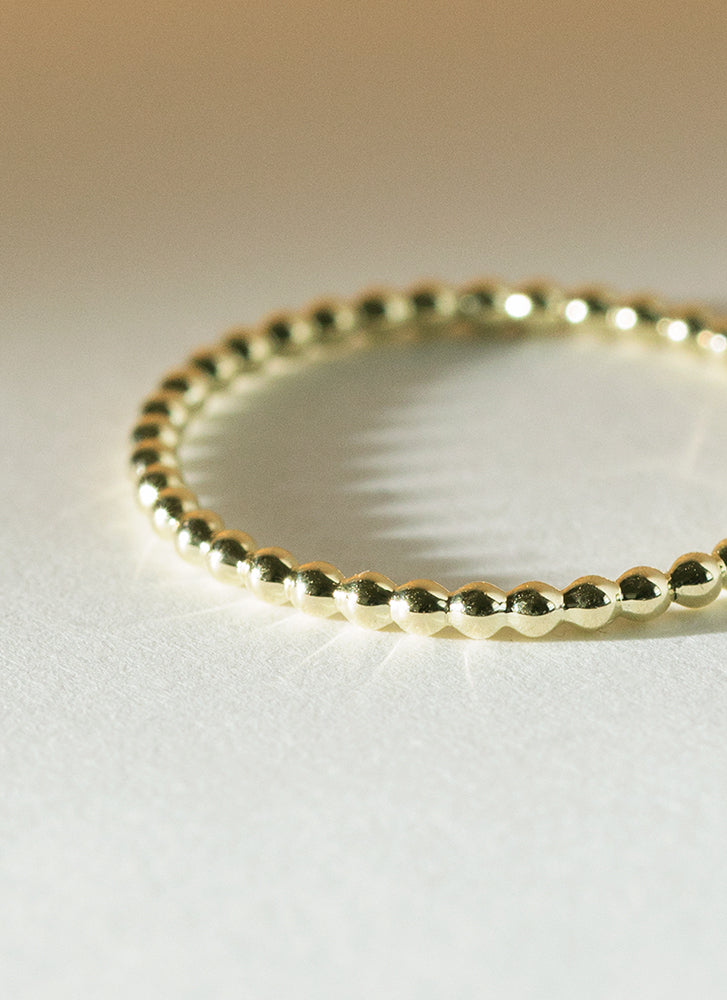 Sphere stacking ring thin and thick 14k gold