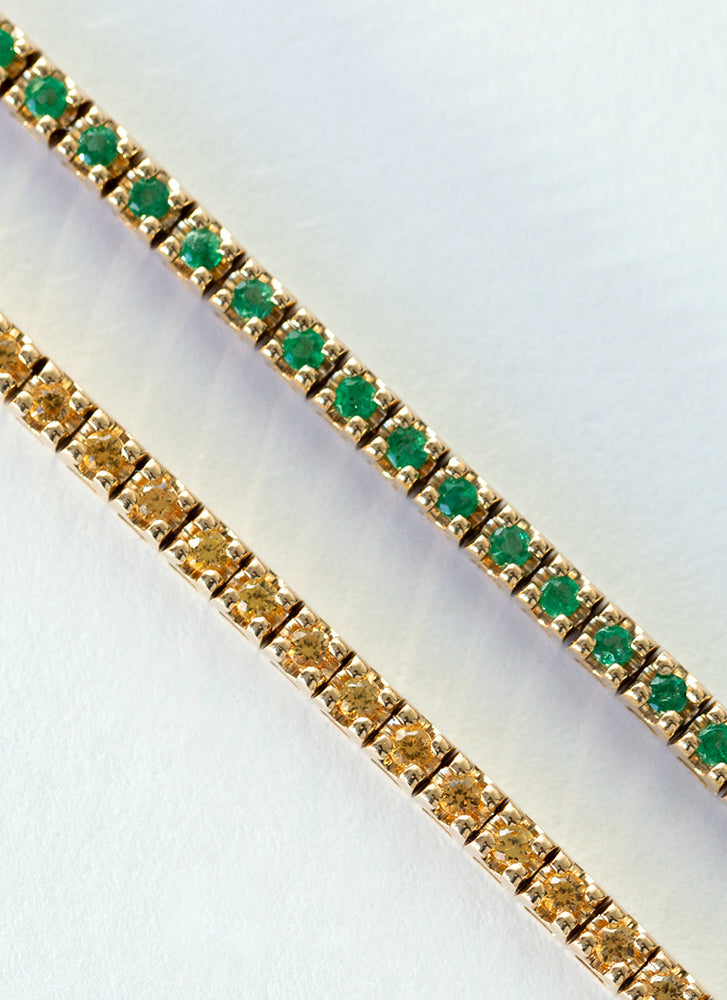Tennis emerald bracelet 14k gold