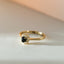 Triss halo diamant saffier ring 14k goud