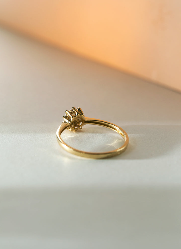 Triss halo diamant ring 14k goud