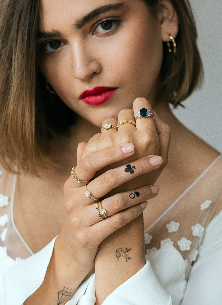 Valentina diamanten tanzaniet ring 14k goud