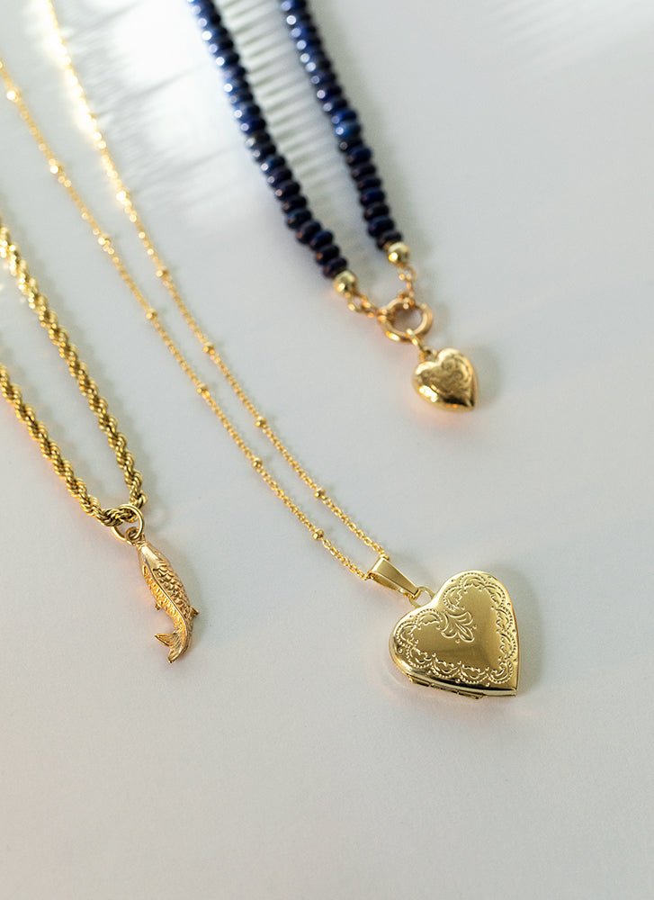 Aphrodite heart medaillon 14k gold - Studio Kroewe