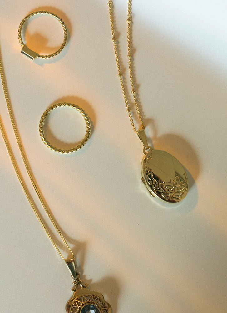 Bamboo necklace 14k gold - Studio Kroewe