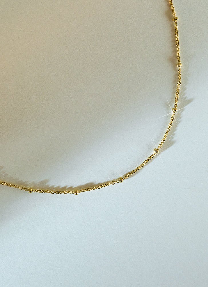 Bamboo necklace 14k gold - Studio Kroewe