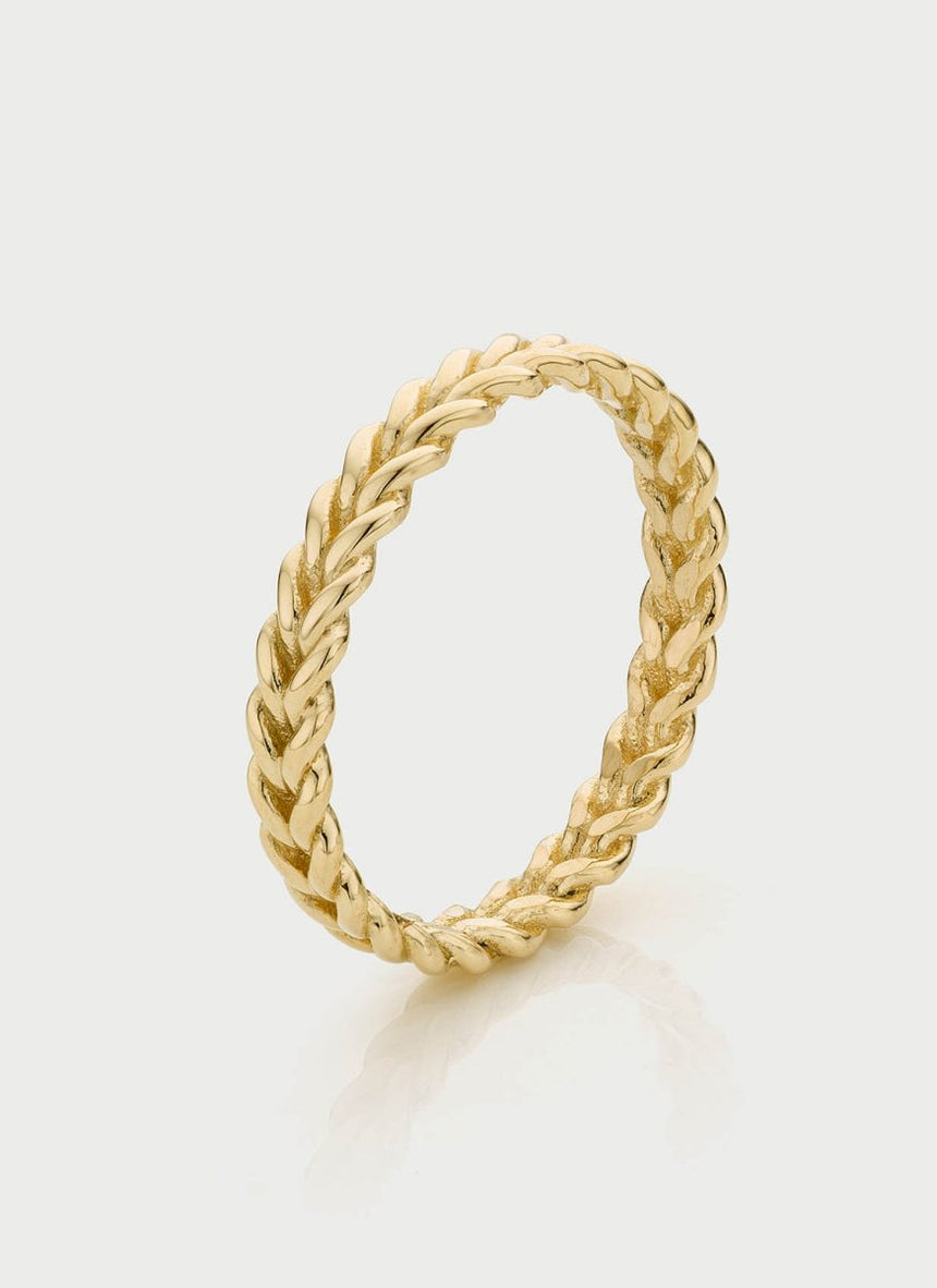 Braided twist band ring 14k gold - Studio Kroewe