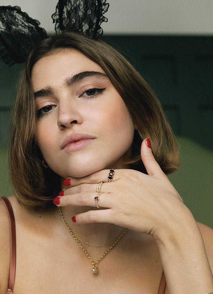 Braided twist band ring 14k gold - Studio Kroewe