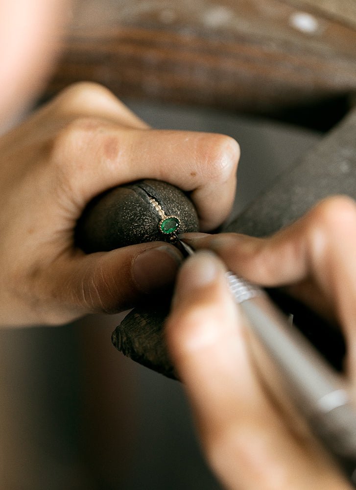 Caes emerald may birthstone 14k gold - Studio Kroewe