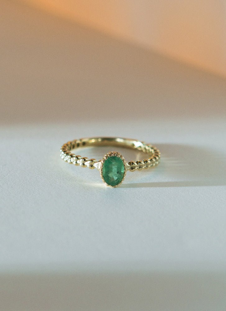 Caes emerald may birthstone 14k gold - Studio Kroewe