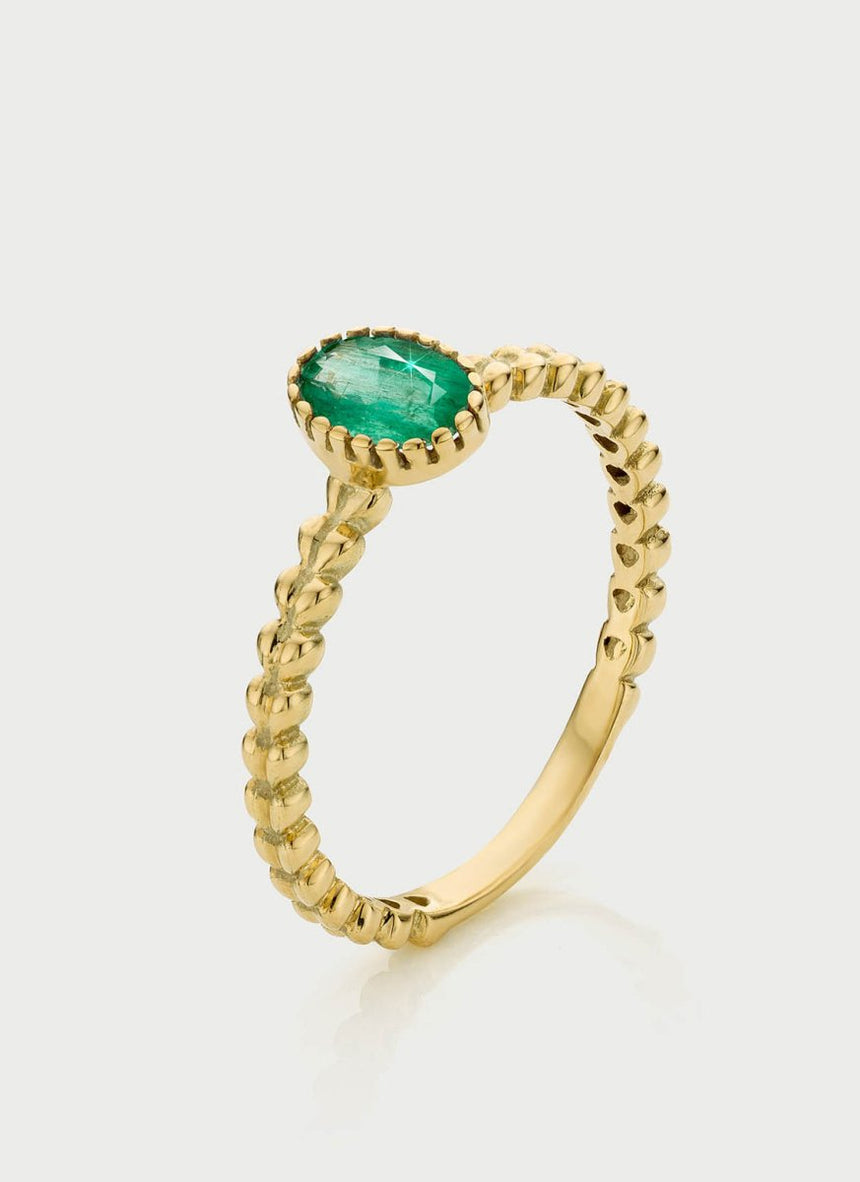 Caes emerald may birthstone 14k gold - Studio Kroewe
