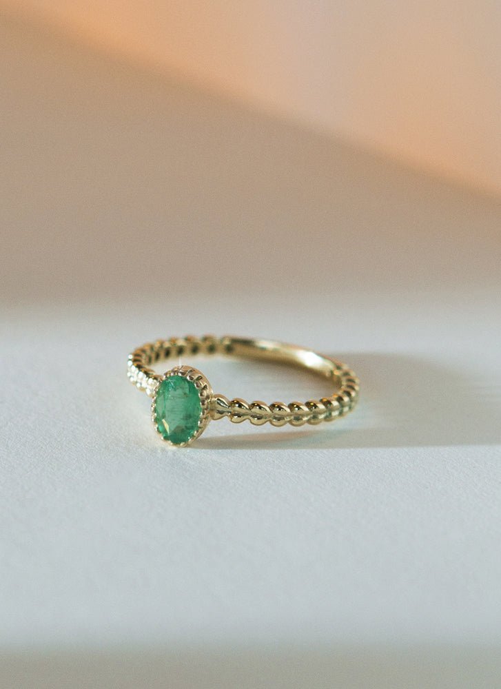 Caes emerald may birthstone 14k gold - Studio Kroewe