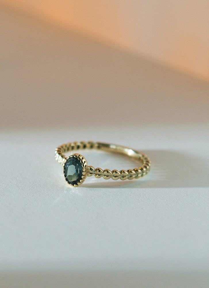 Caes london blue topaz december birthstone ring 14k gold - Studio Kroewe
