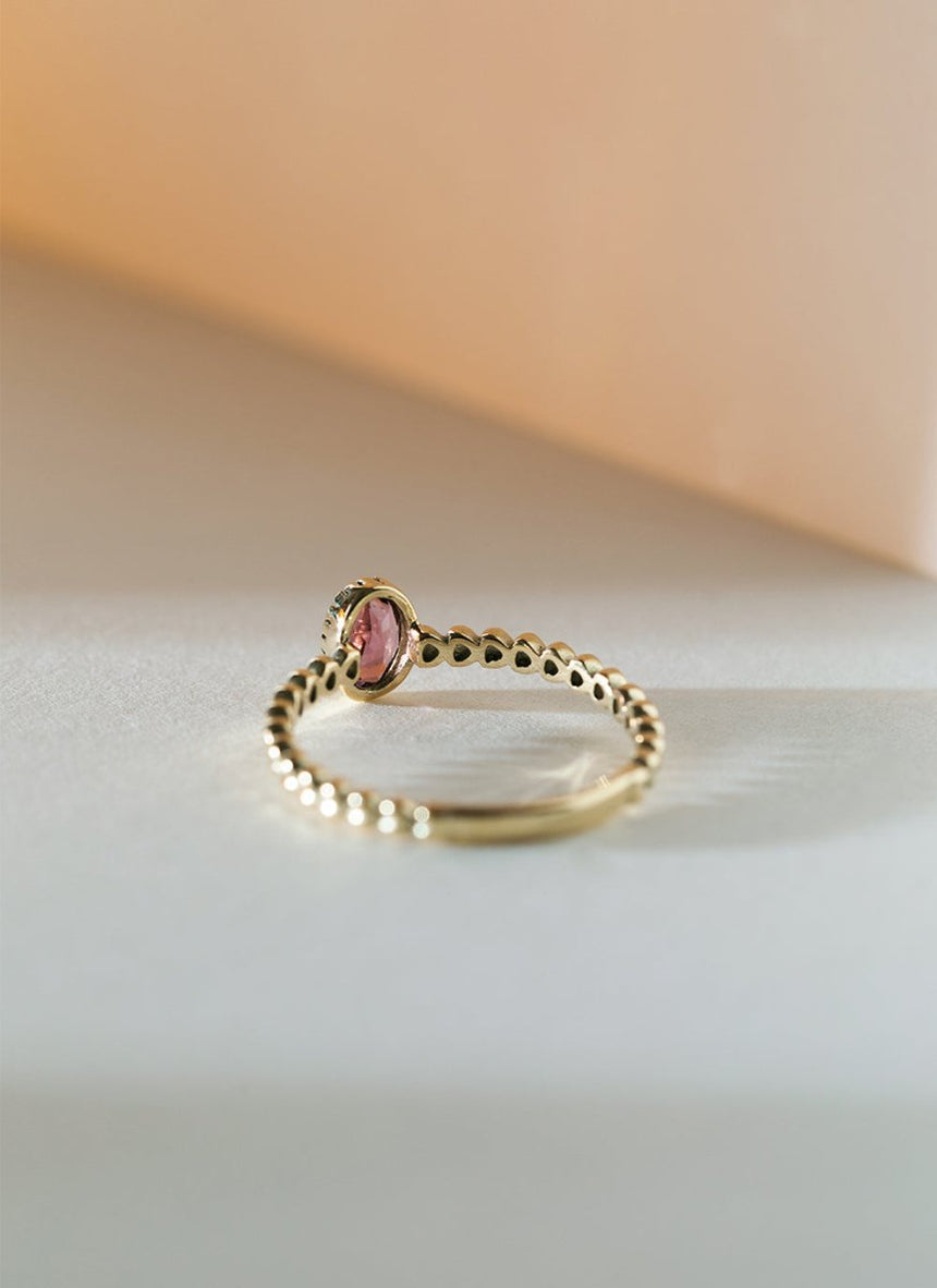 Caes rhodolite ring 14k gold - Studio Kroewe