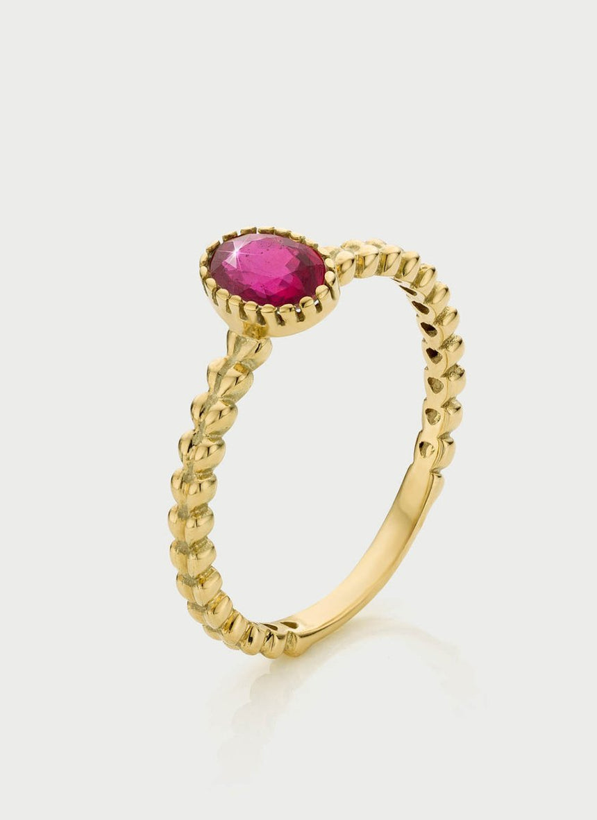 Caes ruby july birthstone ring 14k gold - Studio Kroewe