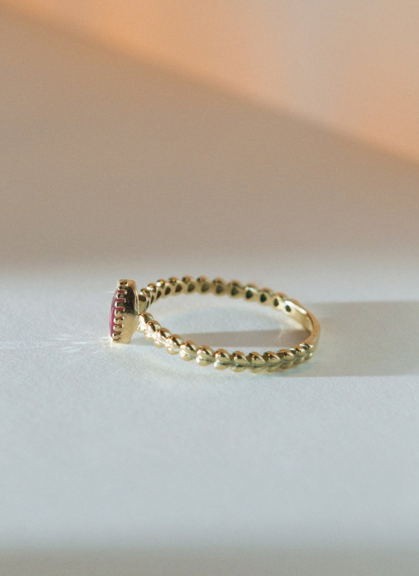 Caes ruby july birthstone ring 14k gold - Studio Kroewe