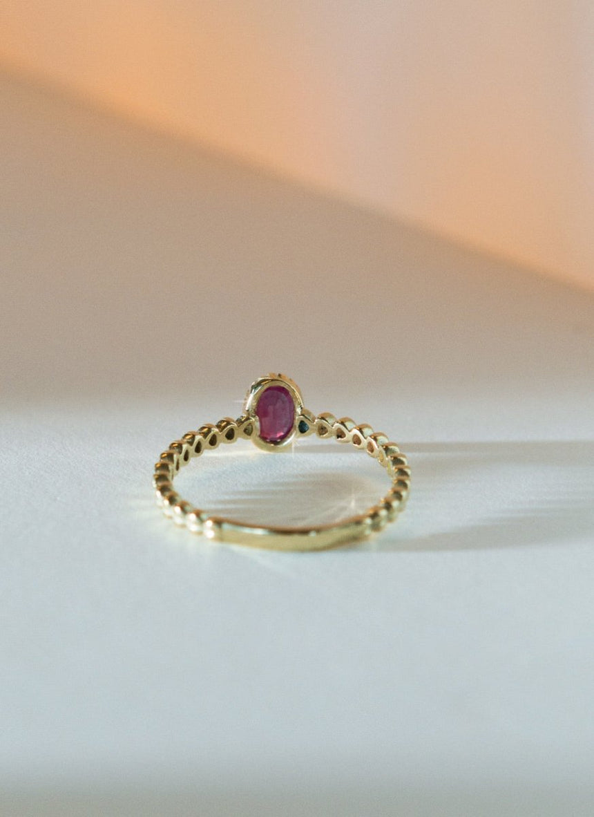 Caes ruby july birthstone ring 14k gold - Studio Kroewe