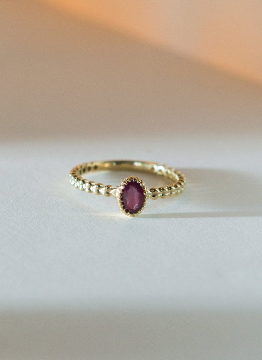 Caes ruby july birthstone ring 14k gold - Studio Kroewe