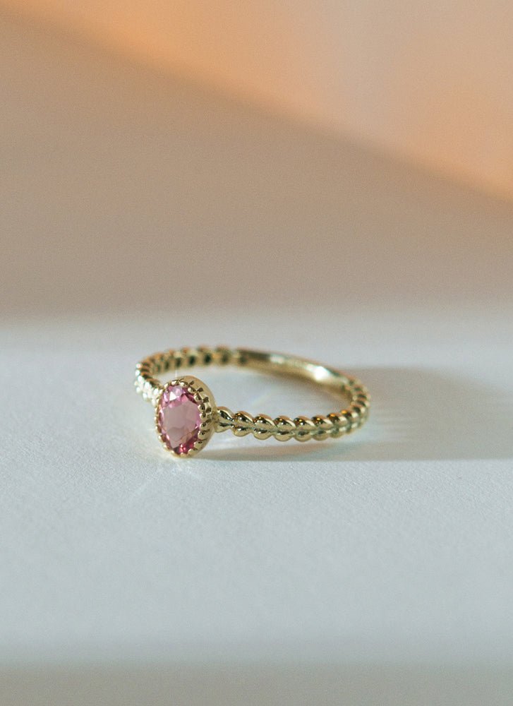 Caes tourmaline october birthstone ring 14k gold - Studio Kroewe