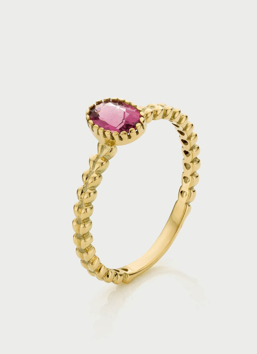 Caes tourmaline october birthstone ring 14k gold - Studio Kroewe