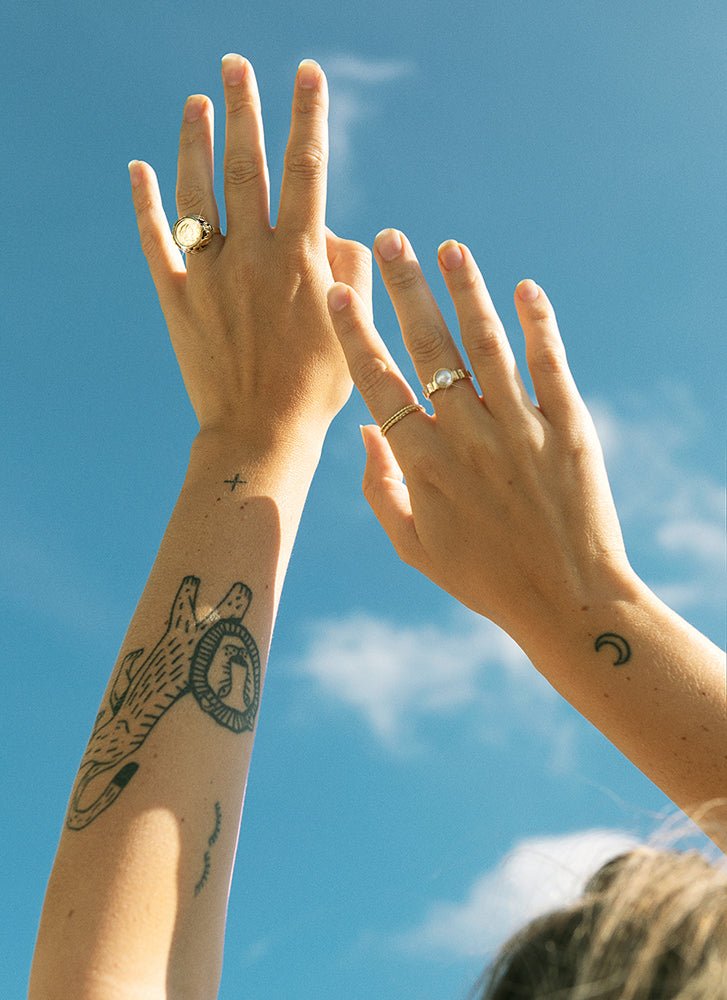 Coco pearl ring 14k gold - Studio Kroewe