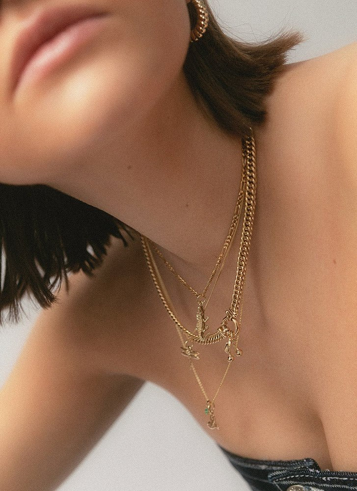 Crocodile charm 14k gold - Studio Kroewe