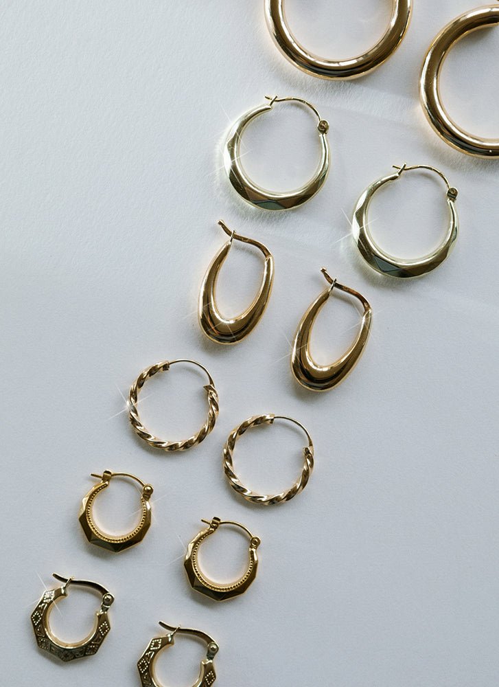 Donna lapide earrings 14k gold - Studio Kroewe