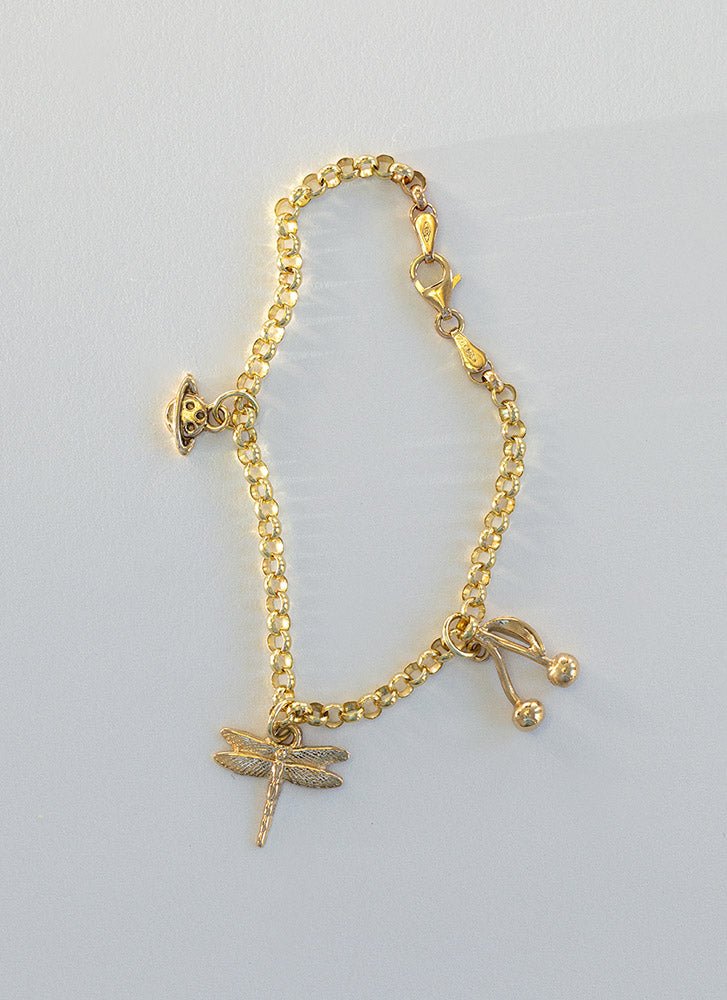 Dragonfly charm 14k gold - Studio Kroewe