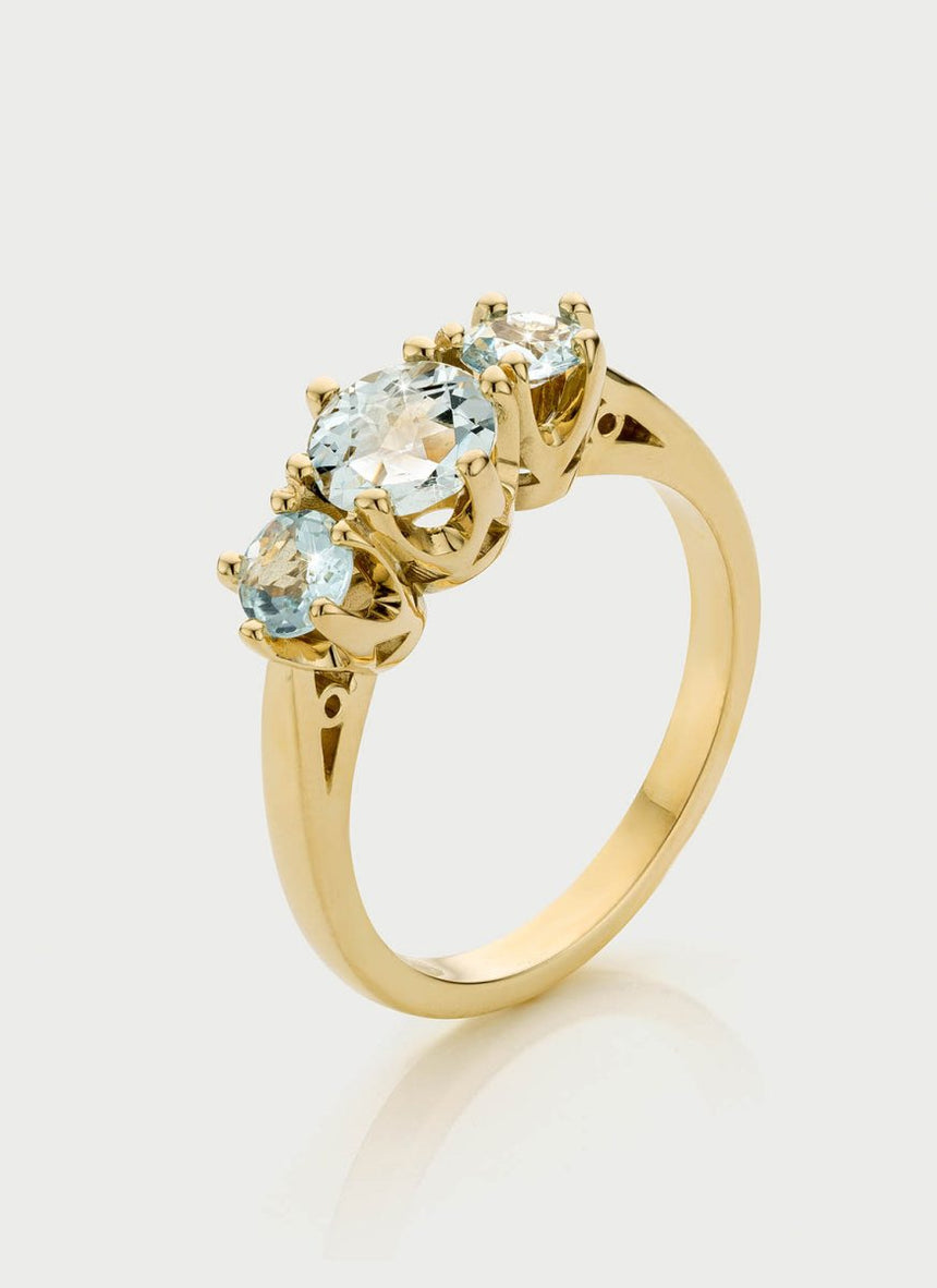 Frida aquamarine ring 14k gold - Studio Kroewe