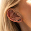 Gemma diamond sapphire single earstud 14k gold - Studio Kroewe