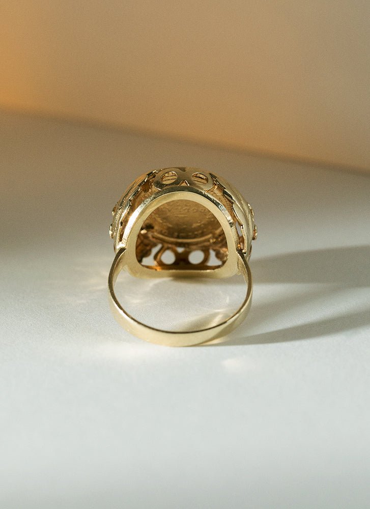 Jacky dollar ring 14k gold - Studio Kroewe
