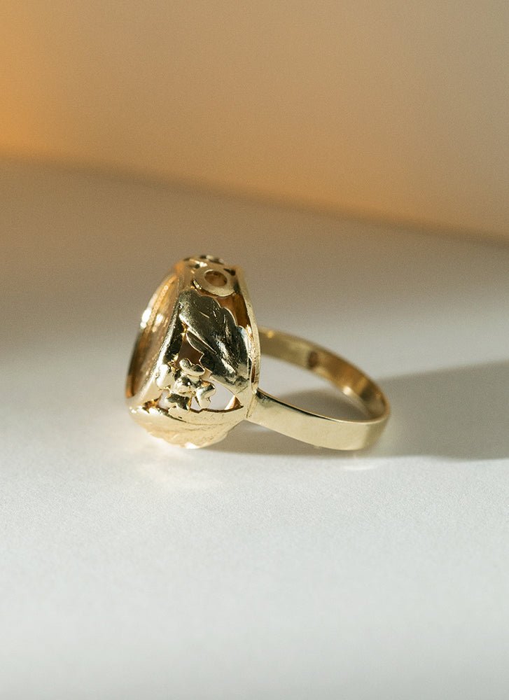 Jacky dollar ring 14k gold - Studio Kroewe